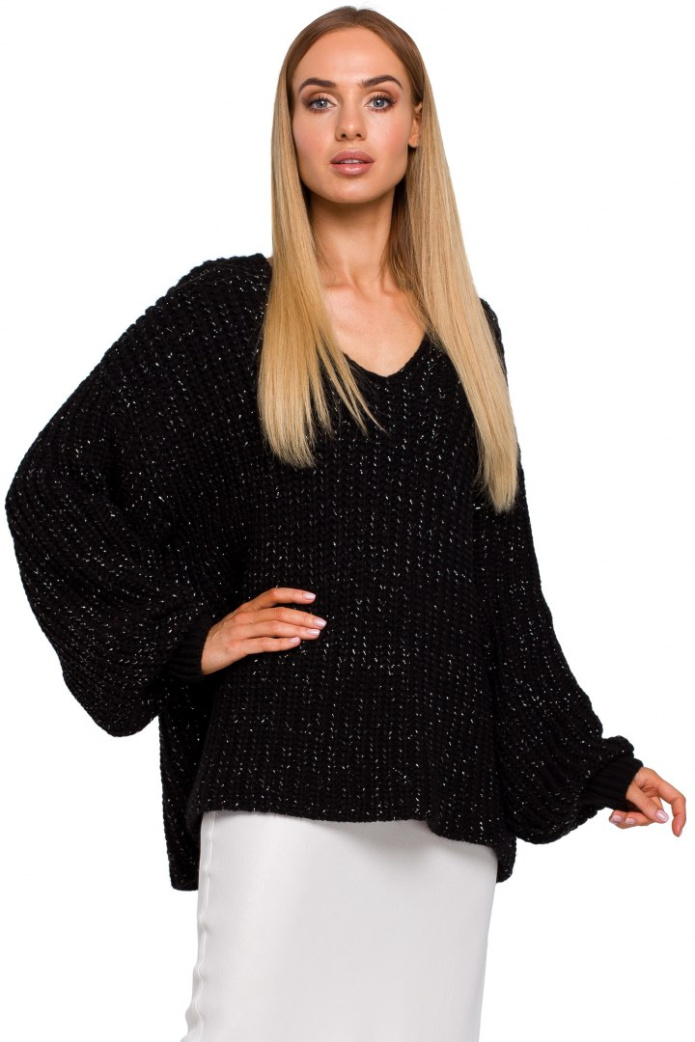 Sweter Damski - Oversize - czarny